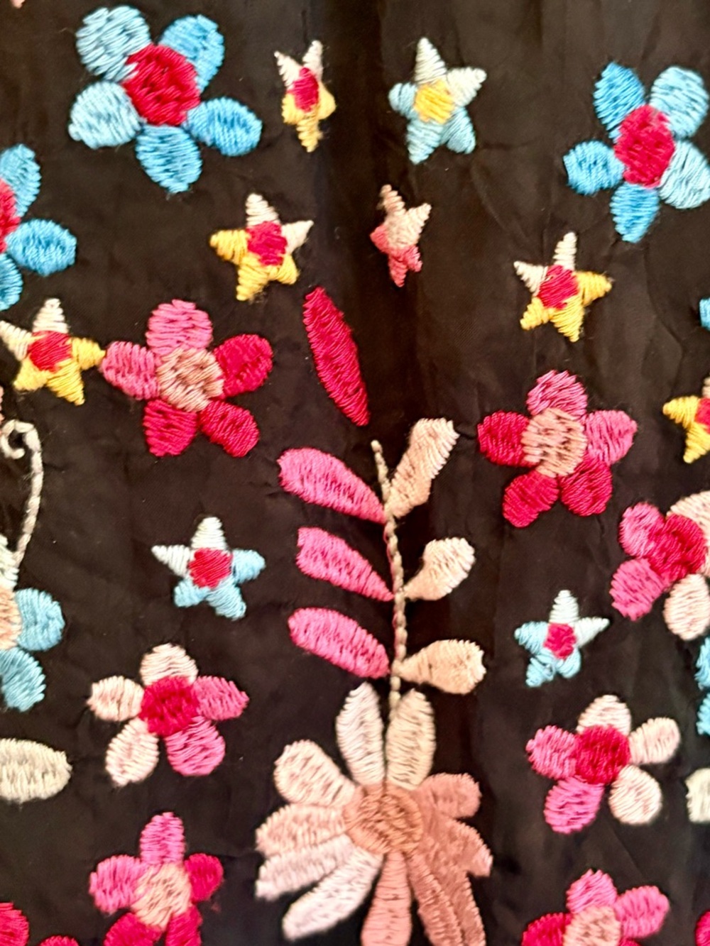 Johnny Was Black Floral Embroidered V-Neck Tunic, medium - Picture 7 of 7